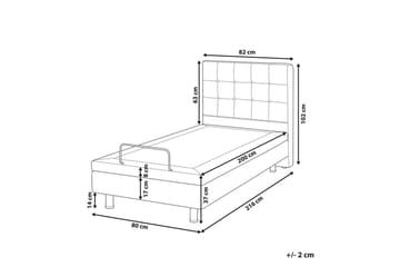 Justerbar säng Duke - Grå, svart, 80x200 cm - Möbler - Säng - Ställbar säng