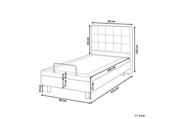 Justerbar säng Duke - Grå, svart, 90x200 cm - Möbler - Säng - Ställbar säng