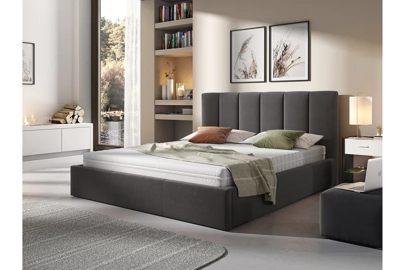 Karrouba Förvaringssäng 140x200 cm - Mörkgrå - Möbler - Säng - Säng med förvaring