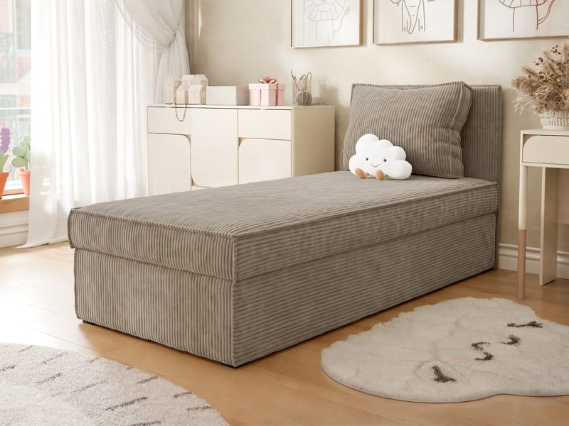 Kelven Liggfåtölj med förvaring 92x205 cm - brun / beige - Möbler - Säng - Enkelsäng