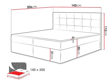 Kleiv Kontinentalsäng med förvaring 140x200 cm - brun - Möbler - Säng - Kontinentalsäng
