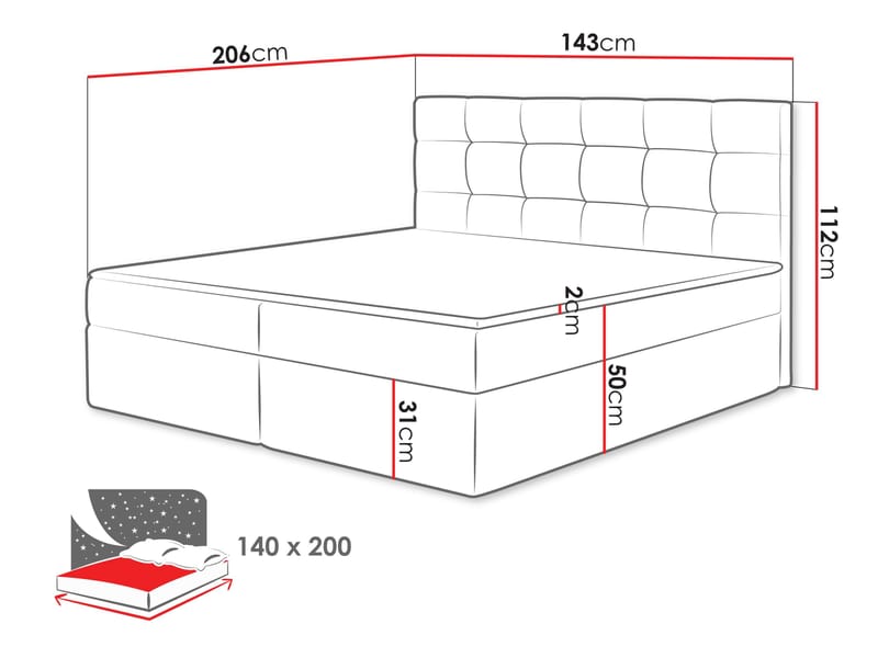 Kleiv Kontinentalsäng med förvaring 140x200 cm - brun - Möbler - Säng - Kontinentalsäng