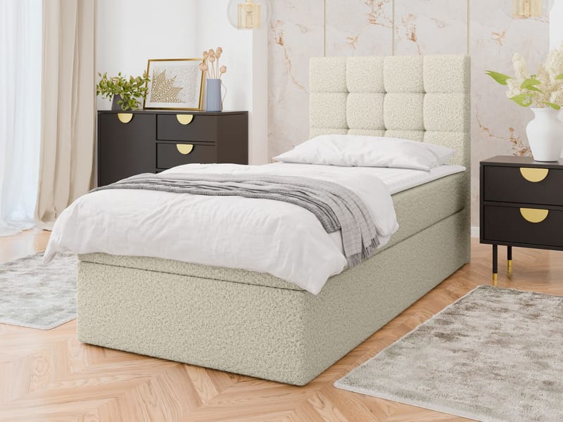 Kleiv Kontinentalsäng med förvaring 90x200 cm - beige - Möbler - Säng - Kontinentalsäng