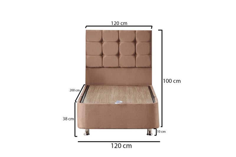 Adilen Kontinentalsäng 120x200 cm - Ljusbrun - Möbler - Säng - Komplett sängpaket