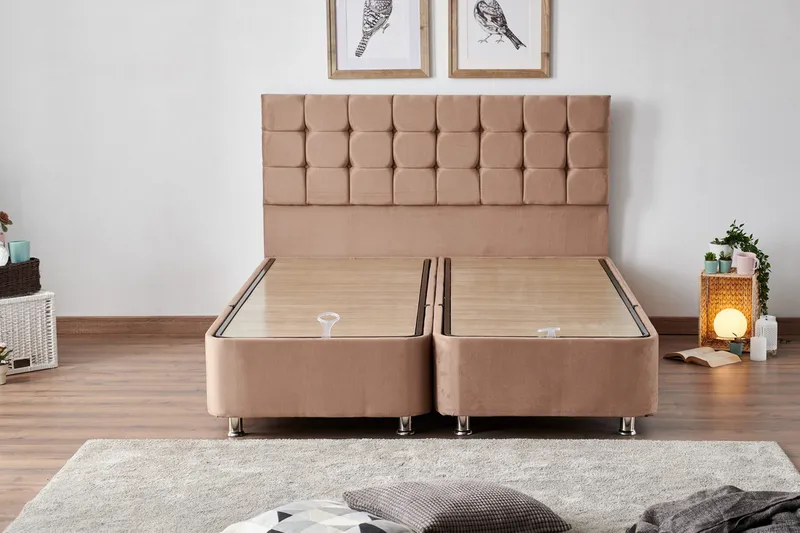 Adilen Kontinentalsäng 140x190 cm - Ljusbrun - Möbler - Säng - Säng med förvaring