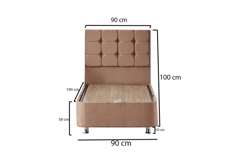 Adilen Kontinentalsäng 90x190 cm - Ljusbrun - Möbler - Säng - Säng med förvaring
