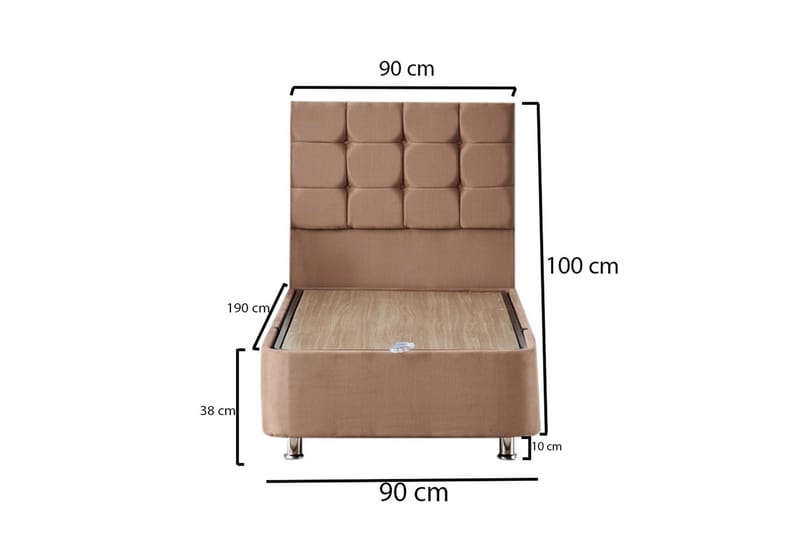 Adilen Kontinentalsäng 90x190 cm - Ljusbrun - Möbler - Säng - Säng med förvaring