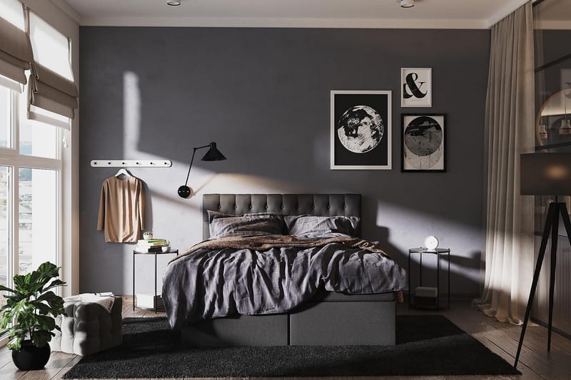 Box Bed Boxy Svart/Grå - 180x200 cm - Möbler - Säng - Säng med förvaring