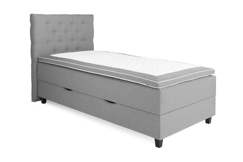 Komplett Sängpaket Boxford Säng med Förvaring 105x200 - Ljusgrå (+Fler val) - Kontinentalsäng - Komplett sängpaket