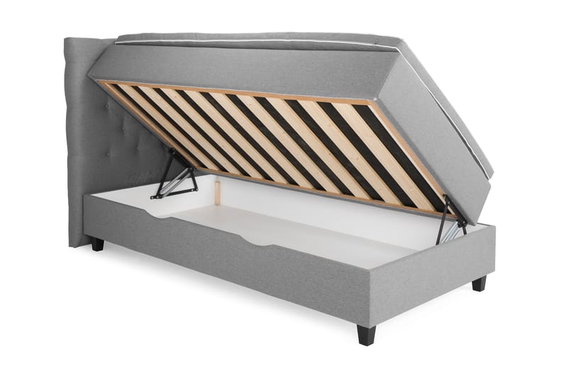 Komplett Sängpaket Boxford Säng med Förvaring 105x200 - Ljusgrå (+Fler val) - Kontinentalsäng - Komplett sängpaket