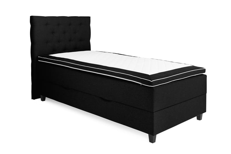 Komplett Sängpaket Boxford Säng med Förvaring 80x200 - Svart (+Fler val) - Kontinentalsäng - Enkelsäng - Komplett sängpaket