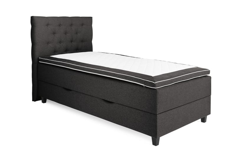 Komplett Sängpaket Boxford Säng med Förvaring 90x200 - Mörkgrå (+Fler val) - Kontinentalsäng - Dubbelsäng - Komplett sängpaket