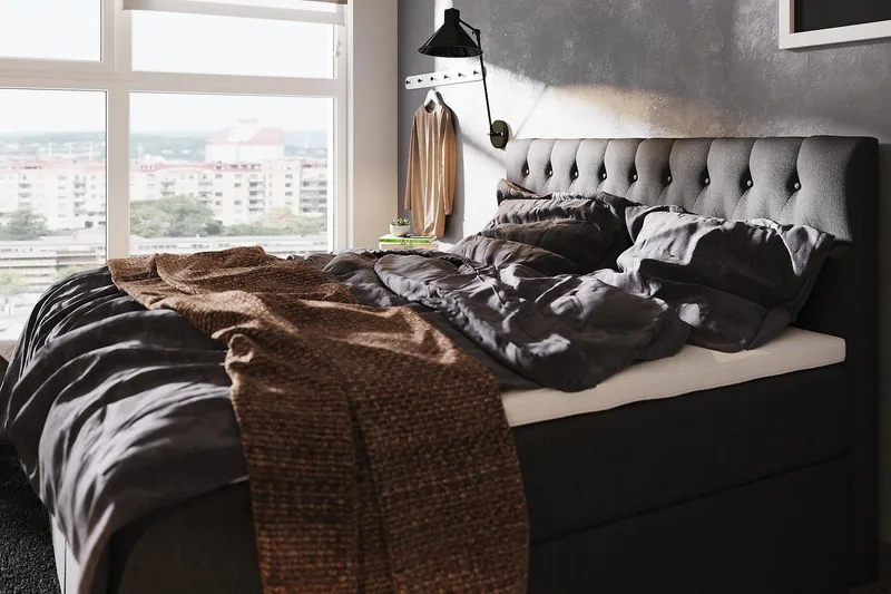 Boxy Box Bed 120x200 cm - Svart/Grå - Möbler - Säng - Säng med förvaring