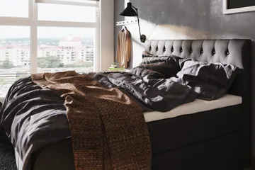 Boxy Komplett Sängpaket Box Bed 160x200 cm - Svart/Grå - Möbler - Säng - Säng med förvaring