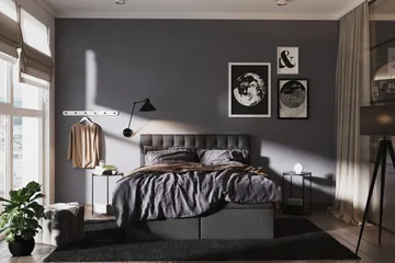 Boxy Komplett Sängpaket Box Bed 180x200 cm - Svart/Grå - Möbler - Säng - Säng med förvaring