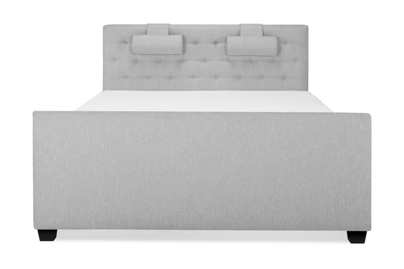 Komplett Sängpaket Brighton Knappar Grå - 160 cm - Kontinentalsäng - Dubbelsäng - Komplett sängpaket
