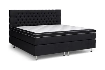 Celine Komplett sängpaket Kontinentalsäng 210x210 cm Fasthetsgrad Fast Memorymadrass - Svart / Sammet - Möbler - Säng - Kontinentalsäng