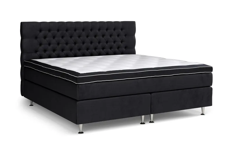 Celine Sängpaket 210x210cm - Svart / Sammet - Möbler - Säng - Kontinentalsäng