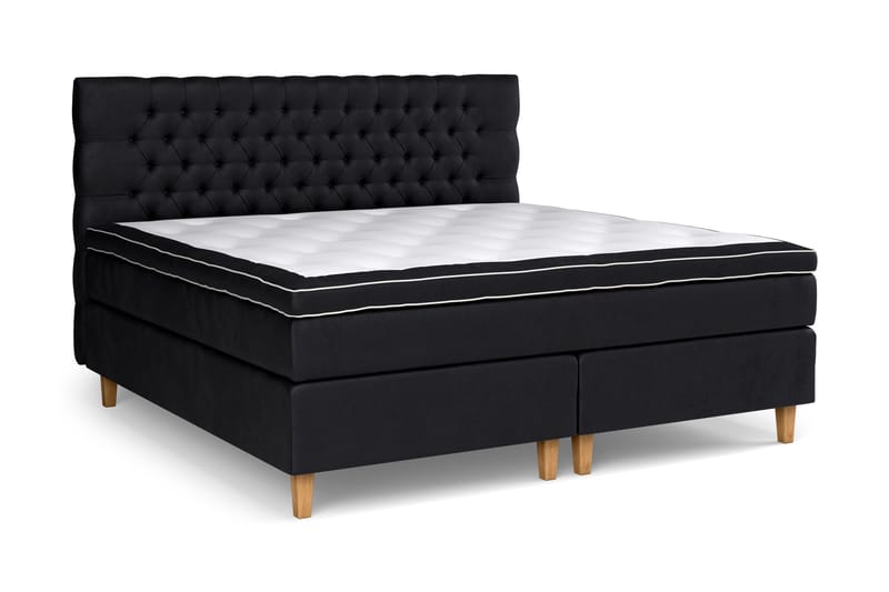 Celine Sängpaket 210x210cm - Svart/Sammet - Möbler - Säng - Kontinentalsäng