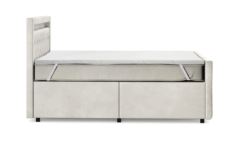 Komplett Sängpaket Celio Light 120x200 med Fövaring LED-belysning - Beige - Möbler - Säng - Kontinentalsäng