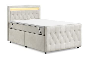 Komplett Sängpaket Celio Light 120x200 med Fövaring LED-belysning - Beige - Möbler - Säng - Kontinentalsäng