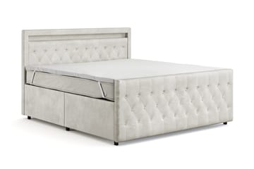 Komplett Sängpaket Celio Light 180x200 med Fövaring LED-belysning - Beige - Möbler - Säng - Kontinentalsäng