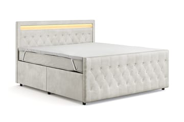Komplett Sängpaket Celio Light 180x200 med Fövaring LED-belysning - Beige - Möbler - Säng - Kontinentalsäng