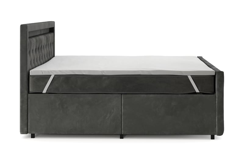 Komplett Sängpaket Celio Light 180x200 med Fövaring LED-belysning - Grå - Möbler - Säng - Kontinentalsäng