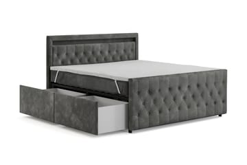 Komplett Sängpaket Celio Light 180x200 med Fövaring LED-belysning - Grå - Möbler - Säng - Kontinentalsäng