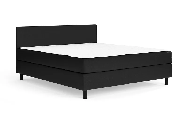 Charm Komplett Sängpaket 160x200 cm Kontinentalsäng med gavel - Svart - Möbler - Säng - Kontinentalsäng