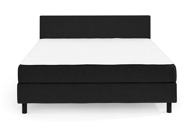 Charm Komplett Sängpaket 160x200 cm Kontinentalsäng med gavel, Svart