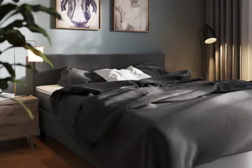 Charm Komplett Sängpaket 160x200 - Mörkgrå - Möbler - Säng - Kontinentalsäng