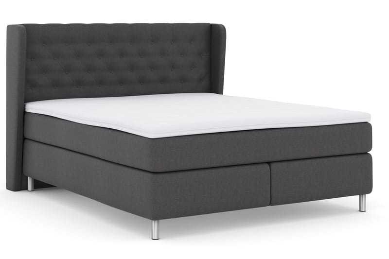 Komplett Sängpaket Choice No 3 180x200 Fast - Mörkgrå|Metall - Kontinentalsäng - Dubbelsäng - Komplett sängpaket