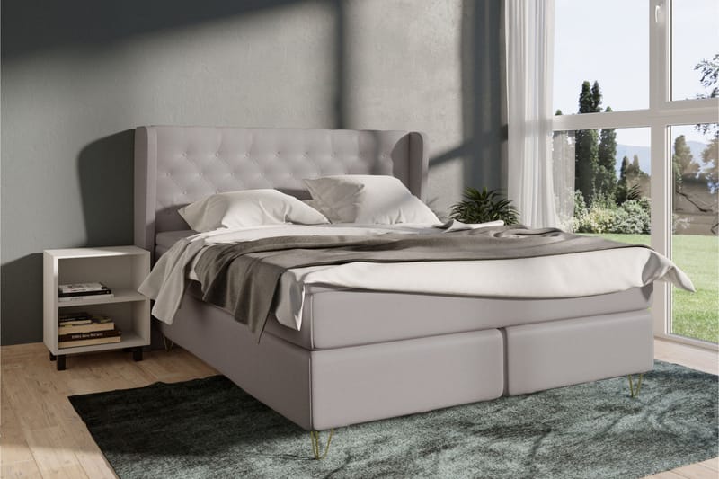 Komplett Sängpaket Choice No 4 120x200 Fast - Ljusgrå|Silver - Kontinentalsäng - Komplett sängpaket