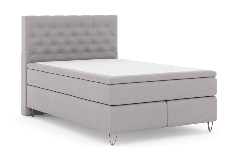 Komplett Sängpaket Choice No 4 140x200 Fast - Ljusgrå|Metall V-form - Kontinentalsäng - Komplett sängpaket