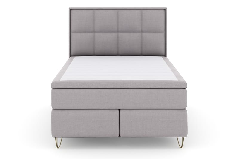 Komplett Sängpaket Choice No 4 140x200 Fast - Ljusgrå|Metall V-form - Kontinentalsäng - Komplett sängpaket