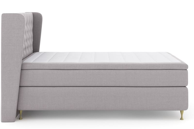 Komplett Sängpaket Choice No 4 140x200 Medium - Ljusgrå|Guld - Kontinentalsäng - Komplett sängpaket