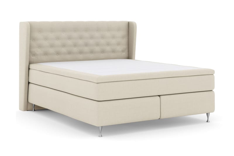 Komplett Sängpaket Choice No 4 160x200 Fast - Beige|Silver - Kontinentalsäng - Dubbelsäng - Komplett sängpaket