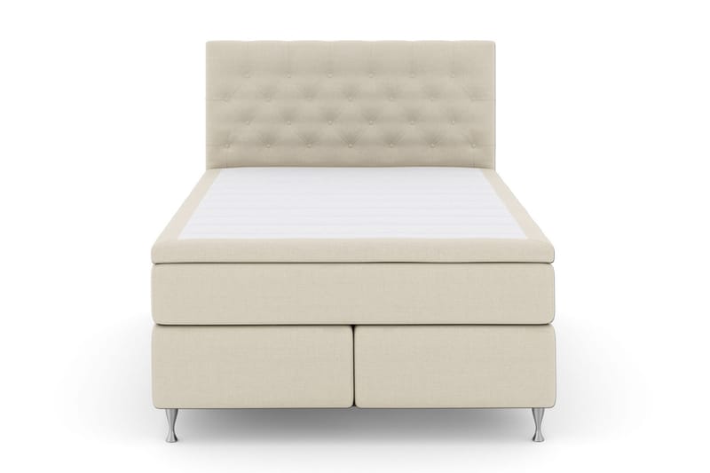 Komplett Sängpaket Choice No 4 160x200 Fast/Medium - Beige|Silver - Kontinentalsäng - Dubbelsäng - Komplett sängpaket