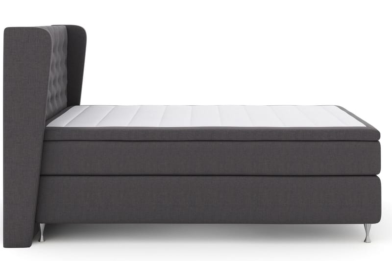 Komplett Sängpaket Choice No 6 140x200 Fast Watergel - Mörkgrå|Silver - Kontinentalsäng - Komplett sängpaket