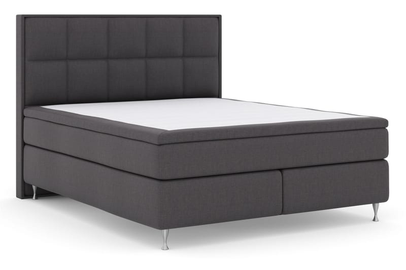 Komplett Sängpaket Choice No 6 210x210 Fast Watergel - Mörkgrå|Silver - Kontinentalsäng - Dubbelsäng - Komplett sängpaket