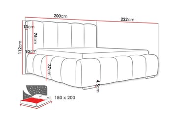 Cleaton Bubblig Sängram 180x200 cm med Förvaring HVILA Pocketresårmadrass och Bäddmadrass i Polysterskum Vändbar Sommar & Vintersida och Tvättbar klädsel - Beige/Vit - Möbler - Säng - Komplett sängpaket