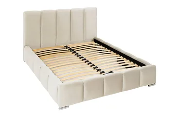 Cleaton Sängram 180x200 cm med Förvaring HVILA Resårmadrass och Bäddmadrass i Polysterskum med Tvättbar klädsel - Grå/Vit - Möbler - Säng - Komplett sängpaket