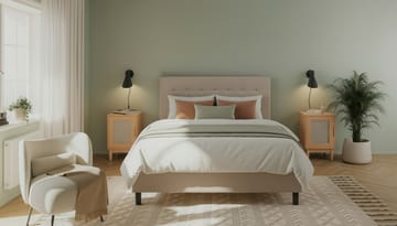 Komplett Sängpaket Dream 160x200 cm Knappar - Beige - Möbler - S�äng - Kontinentalsäng