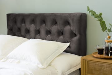 Ella Sängpaket 120x200 cm Djuphäftad Gavel - Mörkgrå/Sammet - Möbler - Säng - Enkelsäng