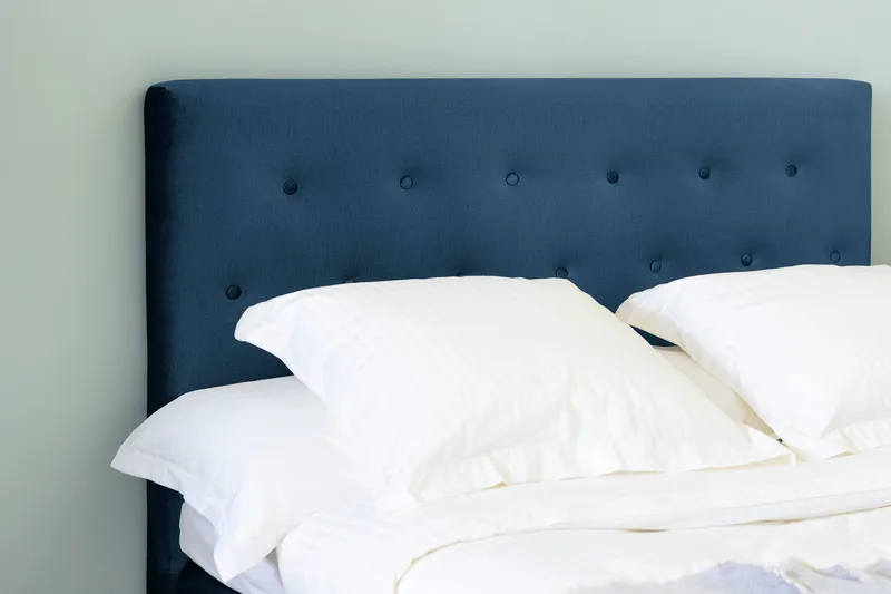 Ella Sängpaket 120x200 cm Knapp Gavel - Mörkblå/Sammet - Möbler - Säng - Enkelsäng