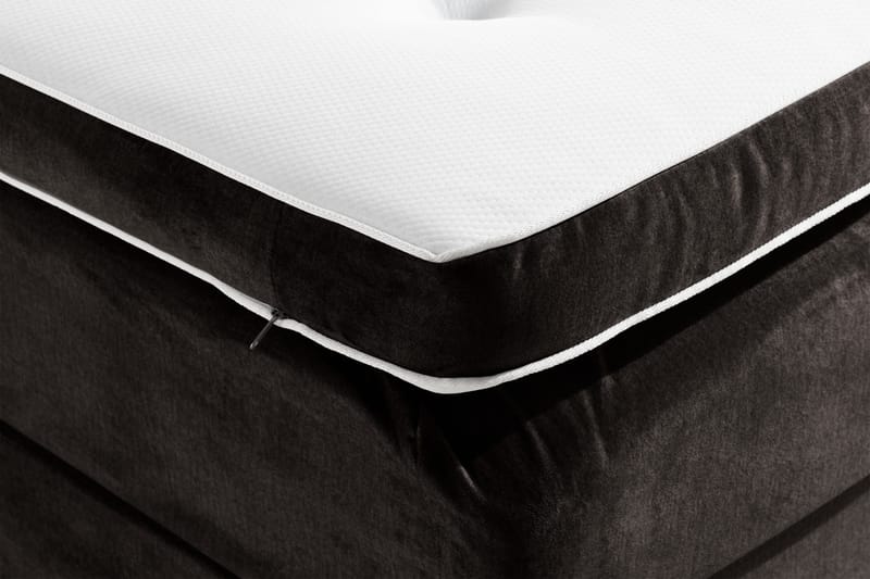 Ella Sängpaket 120x200 cm Knapp Gavel - Mörkgrå/Sammet - Möbler - Säng - Enkelsäng