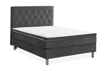 Ella Sängpaket 120x200 cm Knapp Gavel - Mörkgrå/Sammet - Möbler - Säng - Enkelsäng