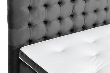 Ella Sängpaket 120x200 cm Rutig Gavel - Mörkgrå/Sammet - Möbler - Säng - Enkelsäng