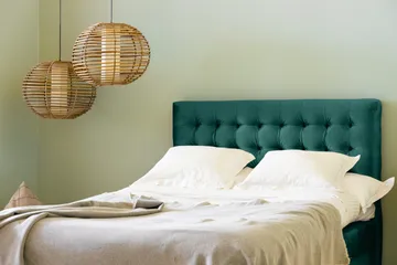 Ella Sängpaket 140x200 cm Rutig Gavel - Mörkgrön/Sammet - Möbler - Säng - Kontinentalsäng